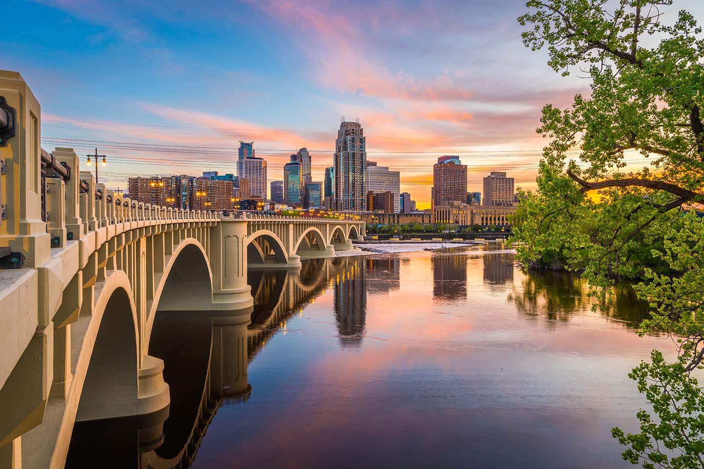 beautiful skyline of Minneapolis, Minnesota