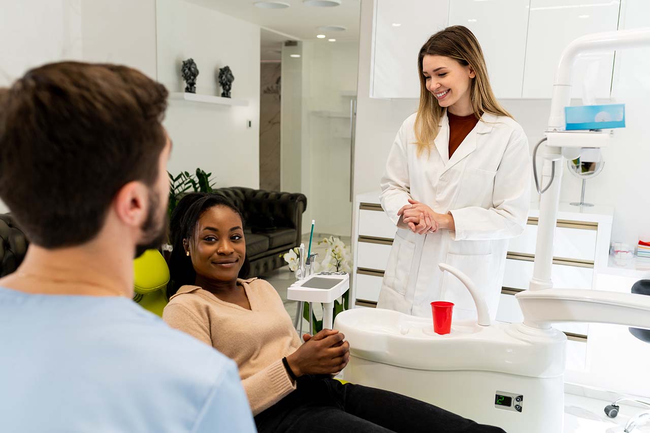 Dental and Vision insurance Patient in the chair at a dental appointment